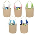 thumbnail image 7 of Easter Egg Basket Jute Fabric Bag with Rabbit Ear Design Folding Portable Handbag Washable for Kids Party Outdoor Game, 7 of 7