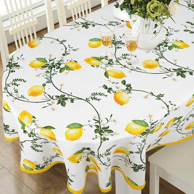 Nappe Ovale 60x84 Po pour Table Ovale, Nappes Imperméables pour Salle à Manger, Nappe Intérieure Extérieure