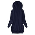 thumbnail image 4 of Scyoekwg Womens Jackets And Coats Loose Trendy Casual Coat Long Sleeve Solid Color Jacket Zipper Hooded Jackets (Navy,XXL), 4 of 6