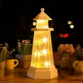 thumbnail image 1 of LaMuseCybèle Lighthouse Night Lights Gift with Lookout Platform,White Winter Warm Light Lamp for Badroom Décor, 1 of 6