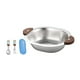 thumbnail image 3 of Tazón para niños, cuchara para cereales y arroz con asa, de acero inoxidable, para bebés. con tenedor azul, 3 of 9