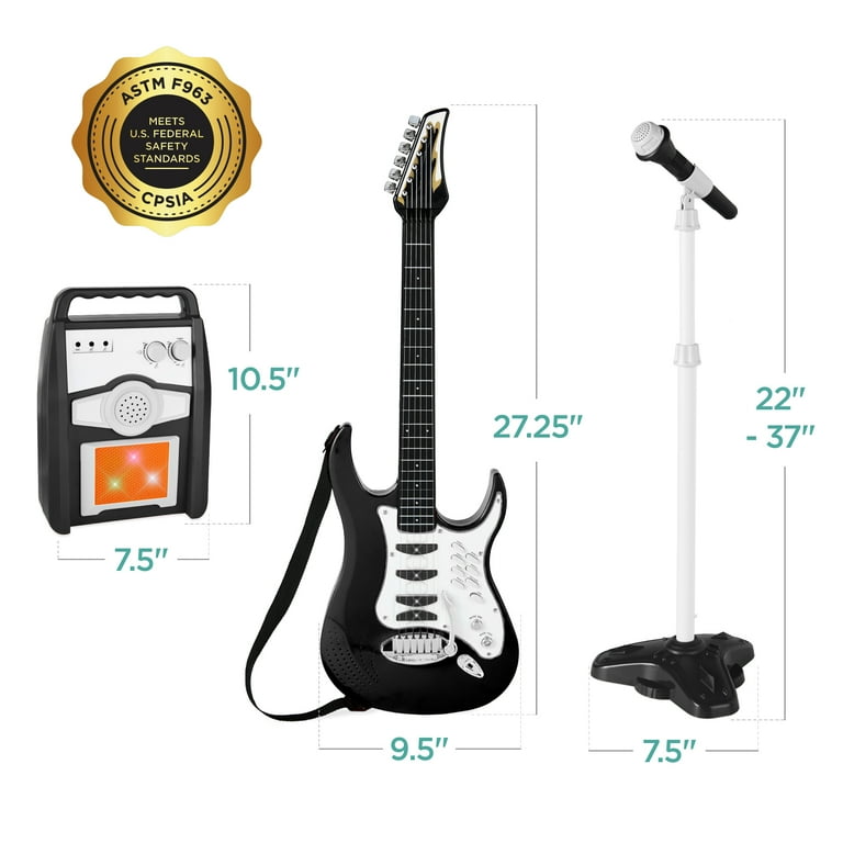 Best Choice Products Kids Electric Musical Guitar Toy Play Set w/ 6 Demo Songs, Whammy Bar, Microphone - Black 14536364 1102 499a 8451 a441831b8680.40f89a2804a883d76966fc04c2a7c79a