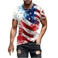 thumbnail image 2 of UVEASISHA Big and Tall Tshirts for Men Short Sleeve Independence Day Patriotic T-shirts Fashion Hipster Tee Tops White S, 2 of 5