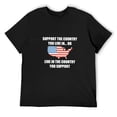 thumbnail image 3 of Support The Country You Live In Trendy Men's Cotton Short Sleeve HD Print Tee for Casual T-Shirt Crew Neck Top Black M, 3 of 7