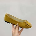 thumbnail image 5 of Miluxas Cloth Flats for Women Round Toe Flats Solid Casual Ballet Flats, Mary Jane Shoes Women Comfortable Dressy office Shoes Yellow 9.5(43), 5 of 6