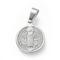 thumbnail image 3 of Non-Tarnish 304 Stainless Steel Pendants Religion Flat Round with Saint Benedict Stainless Steel color 15x12x1.5mm Hole: 5x3mm 1pc, 3 of 3