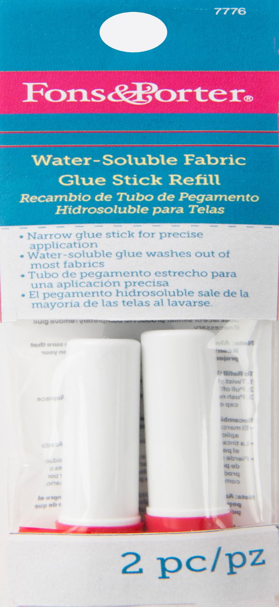 Dritz Fons & Porter Water Soluble Fabric Glue Stick Refill, 2/Pkg