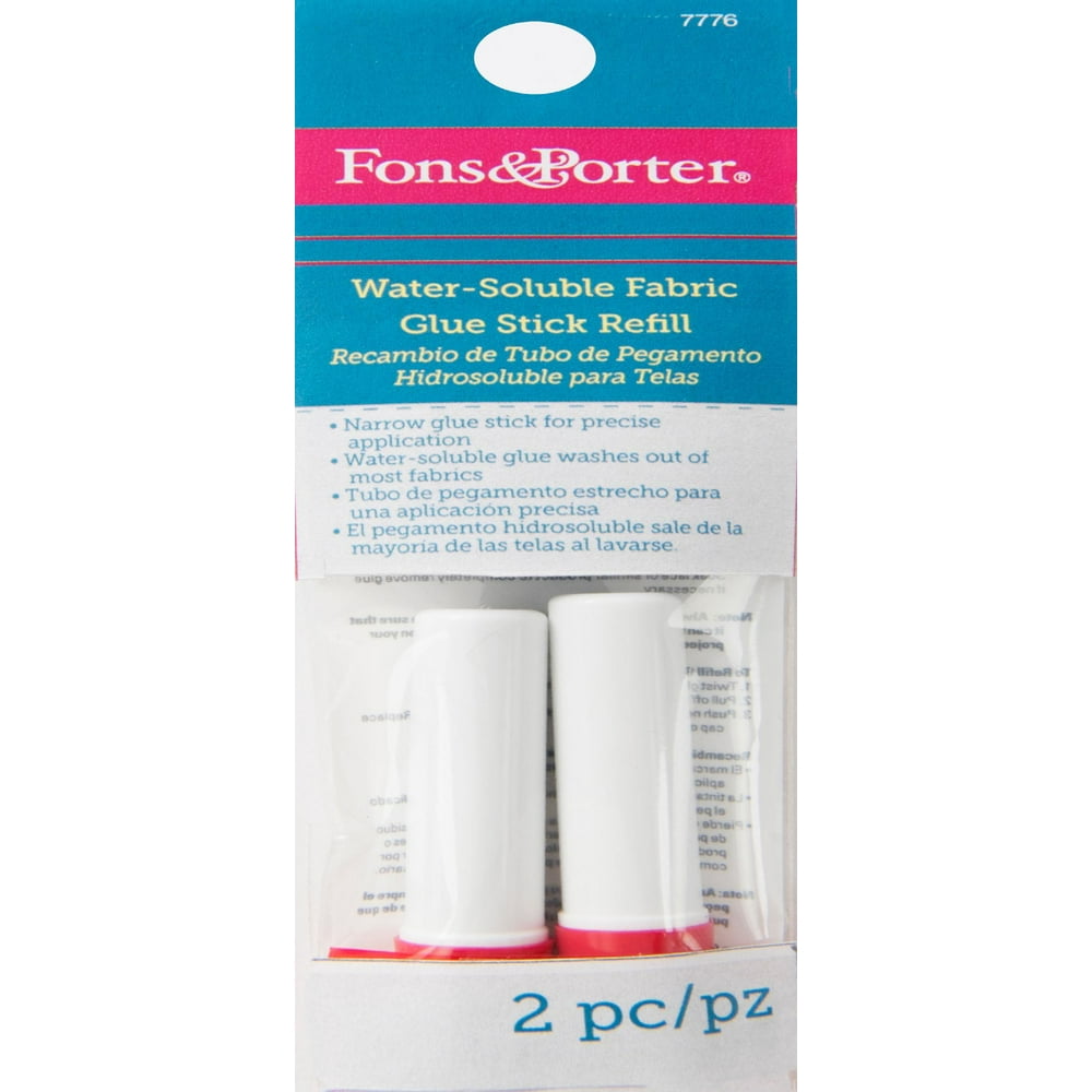 Dritz Fons & Porter Water Soluble Fabric Glue Stick Refill, 2/pkg