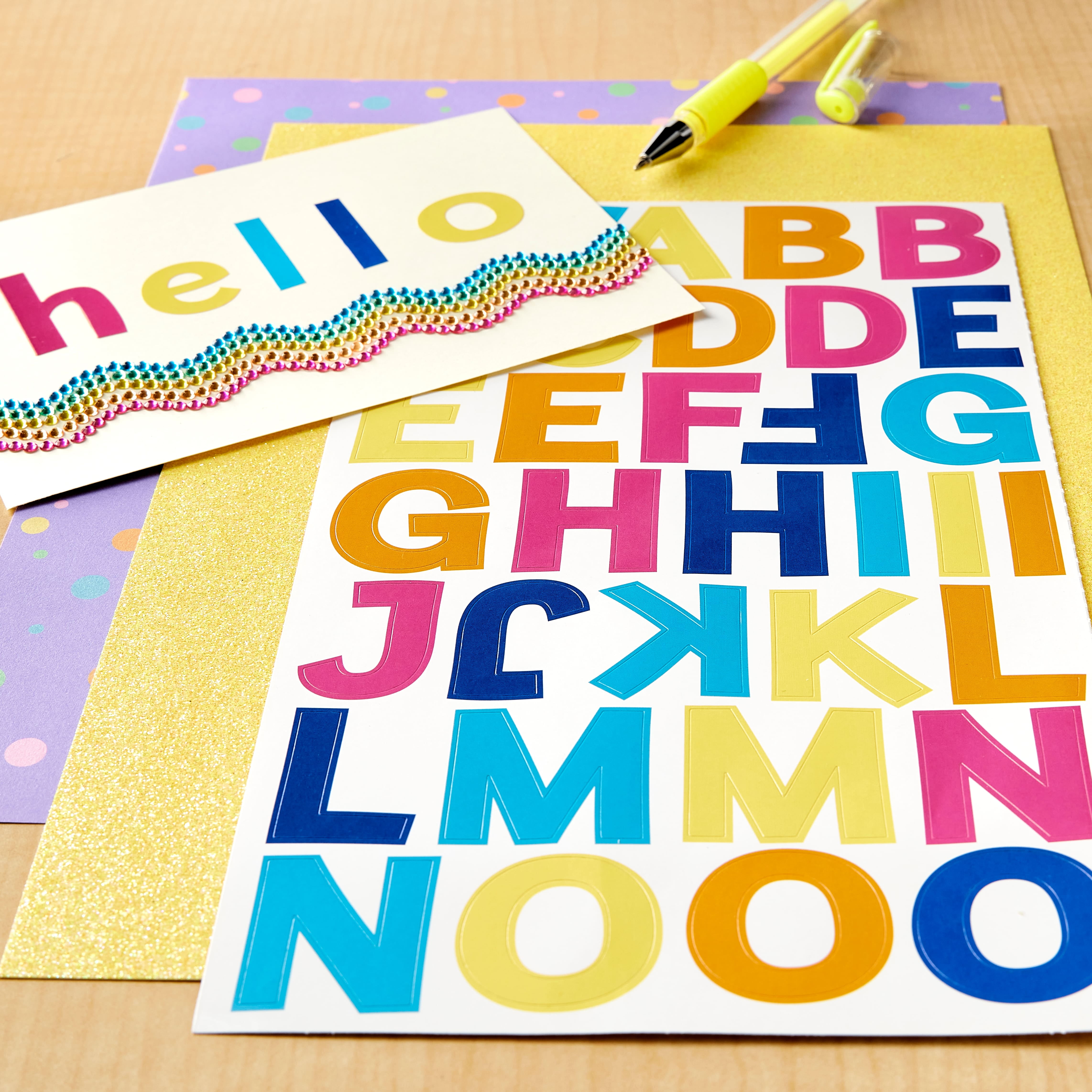 Recollections Multicolored Block Alphabet Stickers, 12 Pack