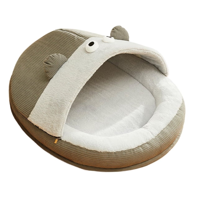 Cama cueva para gatos, lavable, cálida, acogedora, con funda extraíble, nido para gatos, casa para gatos, gatitos, gatos, cachorros, perros, mascotas Gris