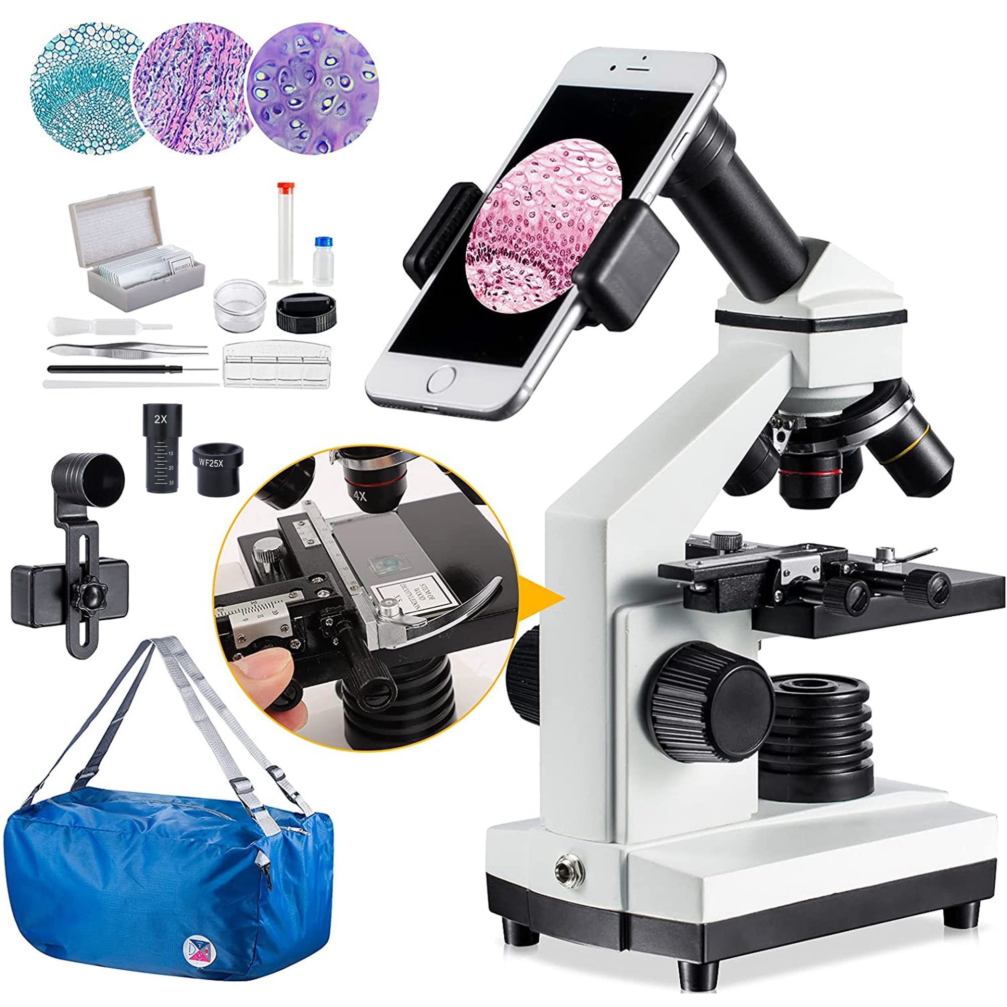 BNISE 100X2000X Microscope for Students Kids Adults, Professional