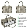 thumbnail image 2 of Large Capacity Tote Bag,Black Beige Chevron Pattern Handbag Fashion Luxury Tote Bag,15.7"x13"x 5.1" Inches,Laptop Compatible, 2 of 6