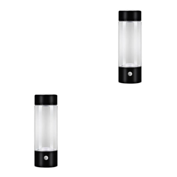 Cateissary Durable Generator Water Bottle Water 10W Lonizer 700-800ppb Negro 420ML 2Conjunto