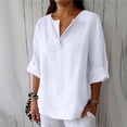thumbnail image 2 of Cotton Linen Tops For Women，Cotton Linen Shirts For Women Flowy Tops For Women Linen Shirts For Women Loose Fit Linen Blouses For Women Peasant Tops For Women Womens Summer Tops, 2 of 5