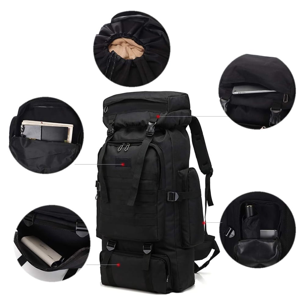 Hiking Backpack for Men 100L Camping Rucksack Expandable Waterproof Extra Large Pack Travel Daypack Outdoor Hunting Sports Bag