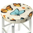 thumbnail image 3 of Bingfone12 inch Padded Round Bar Stool Cover Cushion with Elastic Fabric Round Chair Seat - Butterflies, 3 of 7