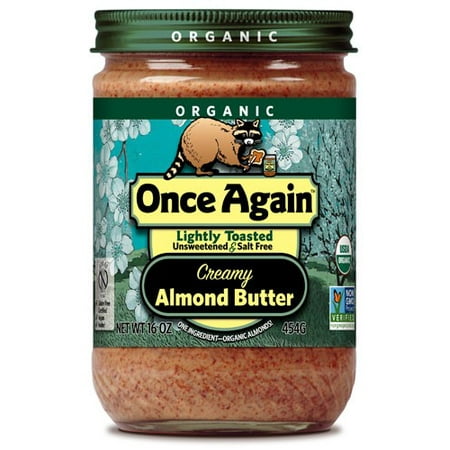 - Once Again Organic Almond Butter, Creamy, Lightly Toasted, 16 Oz