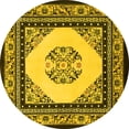 thumbnail image 1 of Ahgly Company Machine Washable Indoor Round Persian Yellow Traditional Area Rugs, 5' Round, 1 of 4