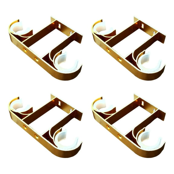 4Pcs Curtain Rod Bracket, Rod Hooks Hanger Decorative Brackets Support Rack Replace Parts Curtain Rod Holders for 1in to 1.1in , Aluminum alloy