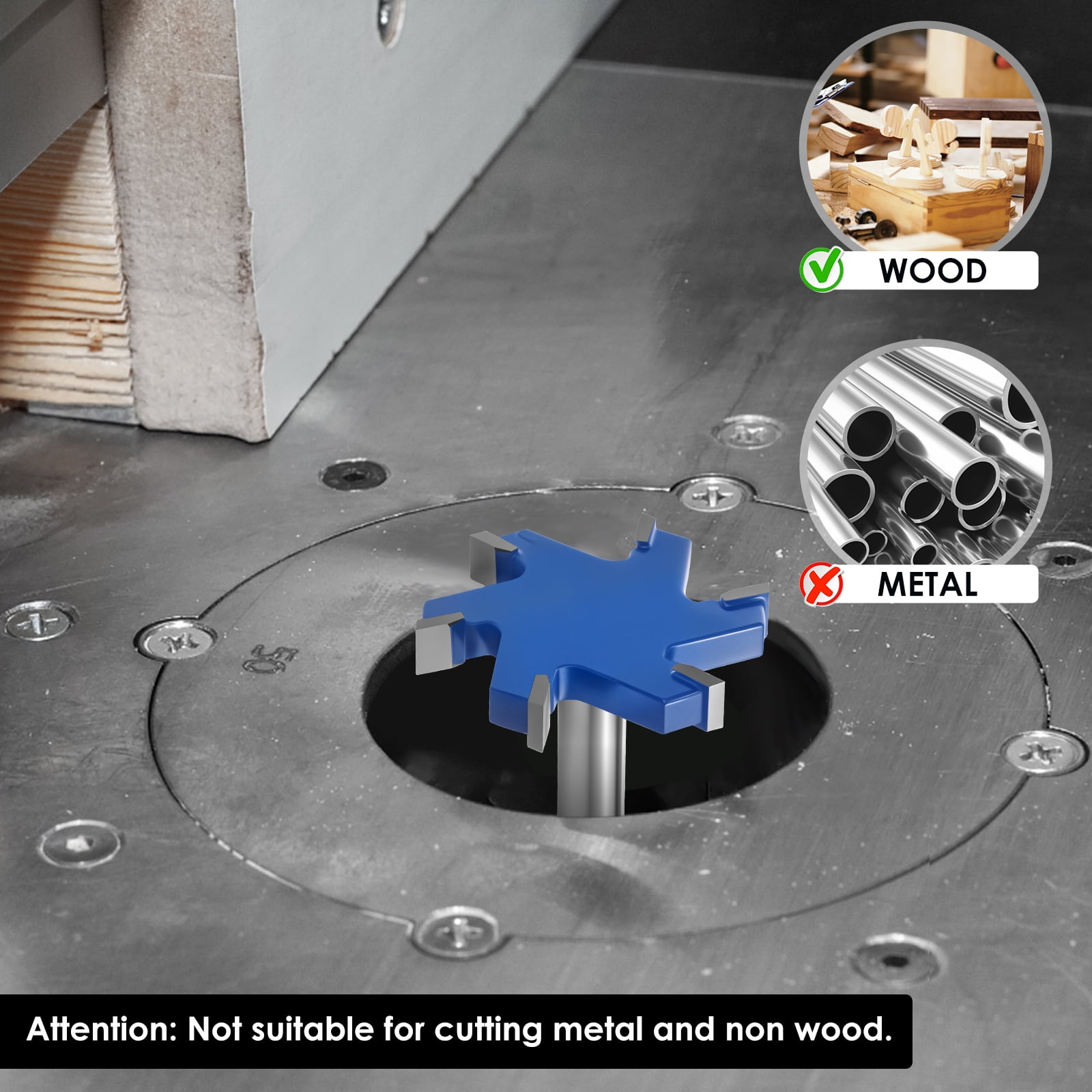 2Pcs Flattening Router Bit 6 Flute Surfacing Router Bit Efficient Slab Flattening Router Bit Multifunctional Planing Router Bit for Solid Wood Density Board Laminate