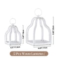 thumbnail image 3 of Nuptio Wood Lanterns Decorative Indoor: Farmhouse Hanging Candle Holder Set of 2 White Table Centerpiece Fireplace Mantle  Fall Decoration, 3 of 7