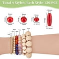 thumbnail image 2 of 1set 480pcs Red Wooden Spacer Beads - Round Barrel Wood Beads with Large Hole for Christmas Decoration Macrame Arts Crafts & Jewellery Making, 2 of 6
