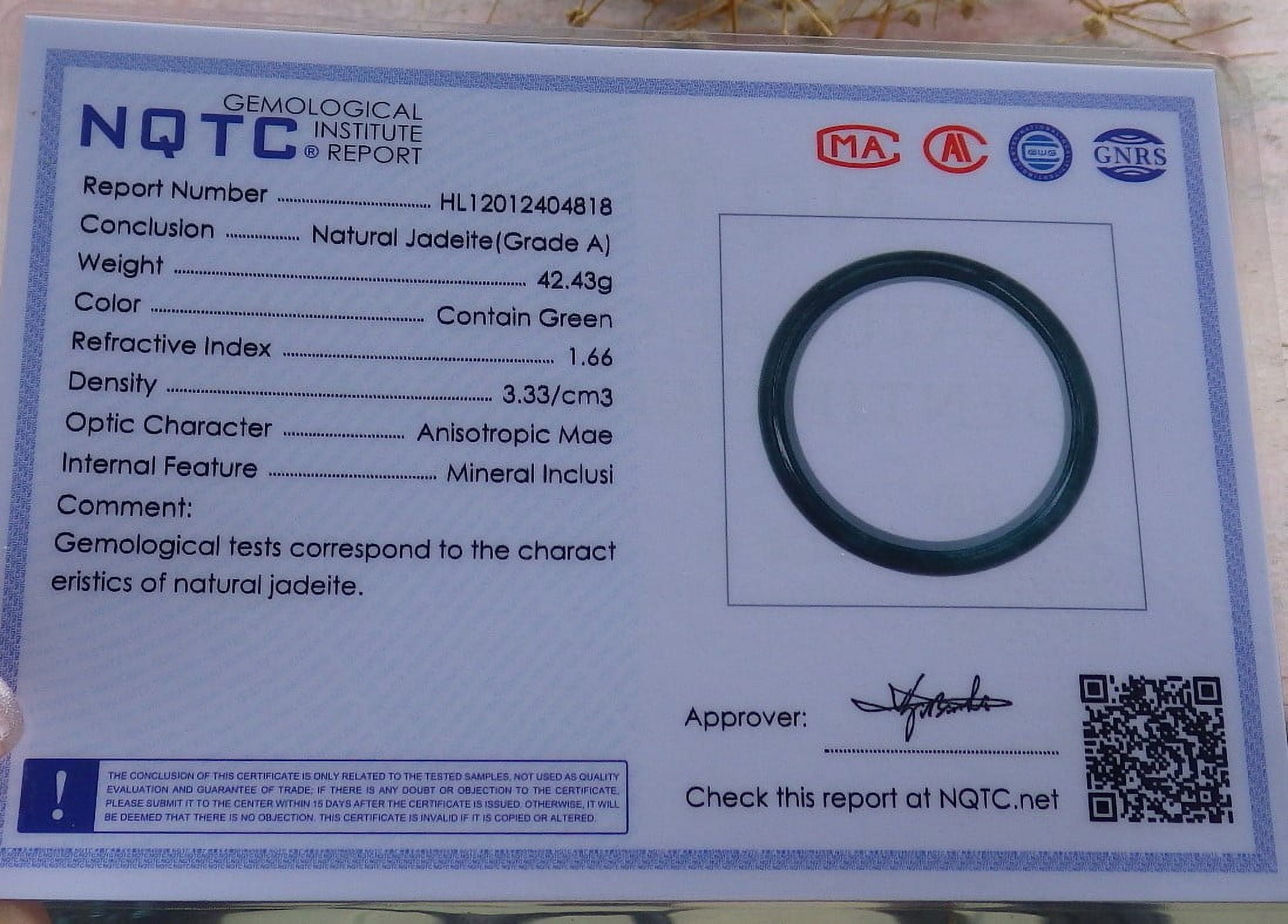 Icy Green Natural A JADE Jadeite Bangle Bracelet 60 mm 682584 TN