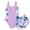 Light Purple, variant on HAJWOH Girls One Piece Swimsuit with Shorts Sleeveless Stretchy Swimwear Sun Protection Padded Bathing Suit 5-14 Years