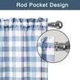 thumbnail image 3 of HOMERRY 28"Wx36"L Kitchen Curtains Buffalo Plaid Gingham Farmhouse Light Filtering Cafe Curtains,Light Blue，Set of 2, 3 of 7