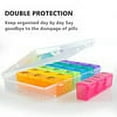 thumbnail image 5 of SOATUTO Weekly Pill Organizer Case 3-Times-A-Day 7 Day Pill Box Large Compartments Moisture-Proof Pill Case Medication Reminder Portable Travel Container for Vitamins Fish Oil Compartments Supplements, 5 of 8