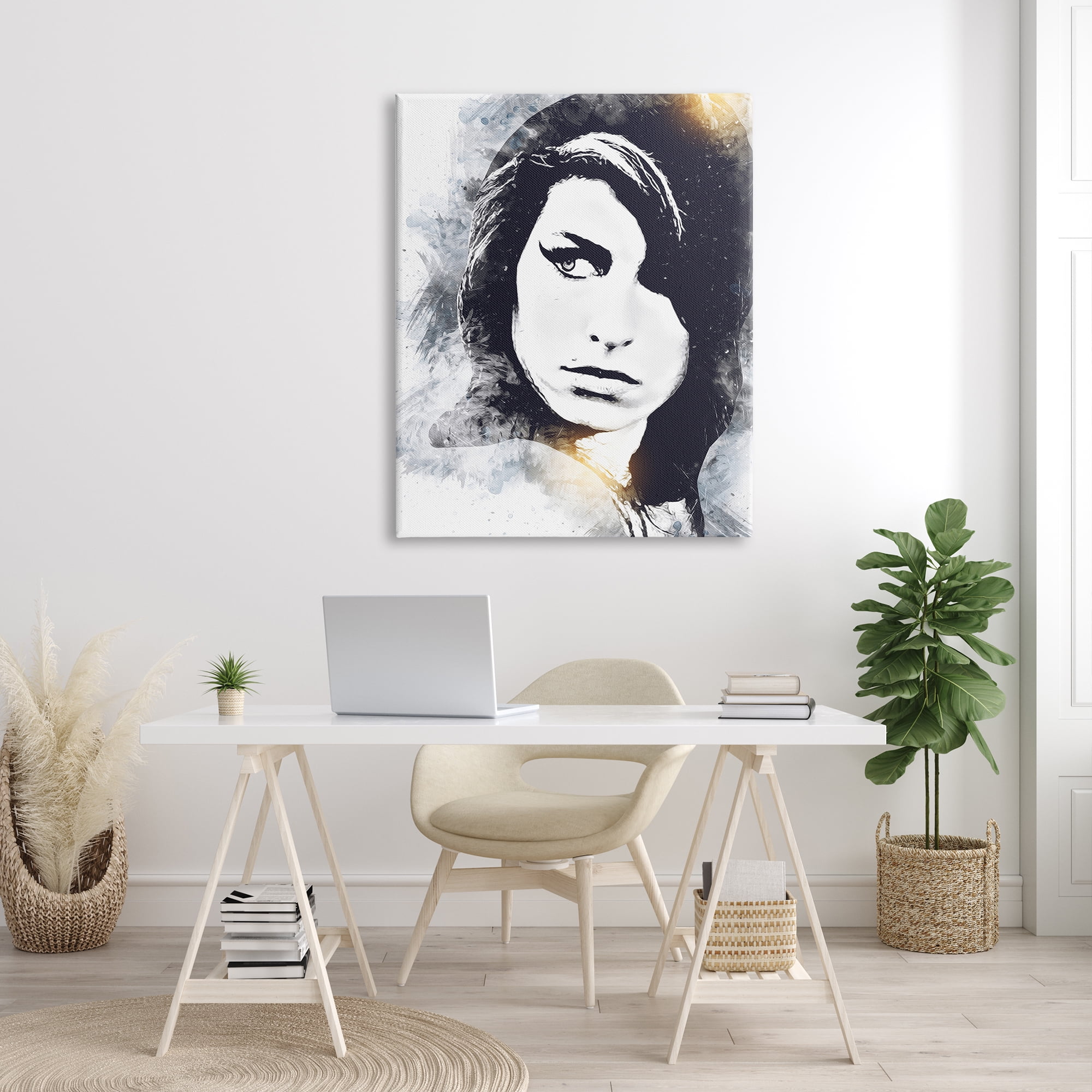 Stupell Industries Modern Amy Winehouse Portrait Bold Eye Abstract Pattern, 36 x 48, Design by Birch&Ink