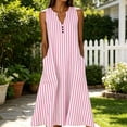 thumbnail image 2 of Afuyipoi Womens Sleeveless V-Neck Solid Color Maxi Dress With Pockets, Soft Breathable Loose Flowy Casual Long Dress, Lightweight Summer Beach Vacation Dress For Women Pink Size 2XL, 2 of 7