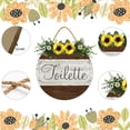 thumbnail image 2 of Eveokoki Toilette Bath Front Door Sign Funny Wreaths Hanging Wooden Plaque Decoration Round Rustic Wood Farmhouse Porch Decor for Home Front Door Decor, 11 x 11 Inch, 2 of 5