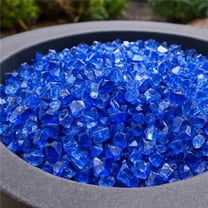 HomeRoots 479080 Cobalt Round Reflective Fire Pit Glass