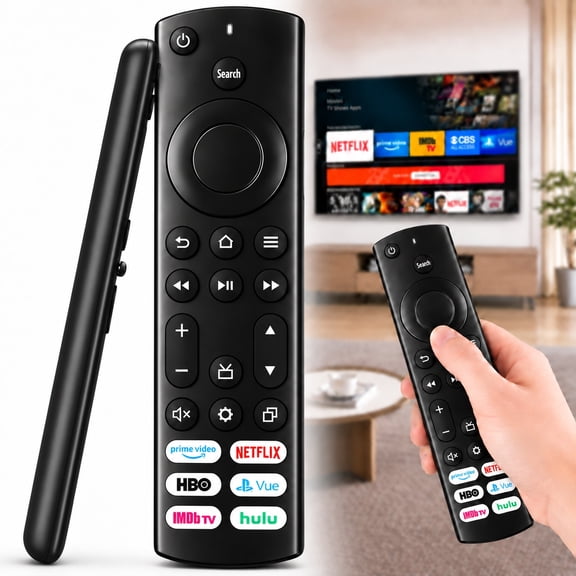 Ustris Remote Replacement Compatible for Insignia/Toshiba/Pioneer Fire TV Remote, Universal Compatible for AMZ Fire Smart TV Remote (Not for Stick and Cube) with 6 Hot Keys-1PC