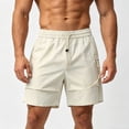 thumbnail image 4 of Besolor Mens Workout Shorts Wide Leg Elastic Waisted Drawstring Lightweight Casual Outdoor Running Short Pants(XX-Large,Beige), 4 of 5