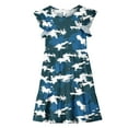 thumbnail image 5 of FamilyThread Girls Summer Camouflage Double Layer Dresses with Ruffle Short Sleeve Casual A-Line Swing Twirly School Sundress For 5-14Y, 5 of 8