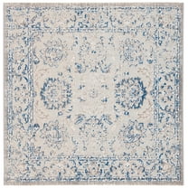 SAFAVIEH Patina Vasiliki Bordered Area Rug, Grey/Blue, 4' x 4' Square