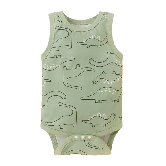 MHZLDYZ Onesies 6-9 Months Newborn Infant Baby Boys Girls Letter Cartoon Sleeveless Romper Clothes Bodysuit Baby Clothes Boy Onesie Onesie(Army Green,80)