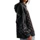 thumbnail image 2 of Sudadera con Capucha Extragrande para Mujer, con Bordado Floral, Bloques de Color, Deshilachada, Larga Negro L, 2 of 8