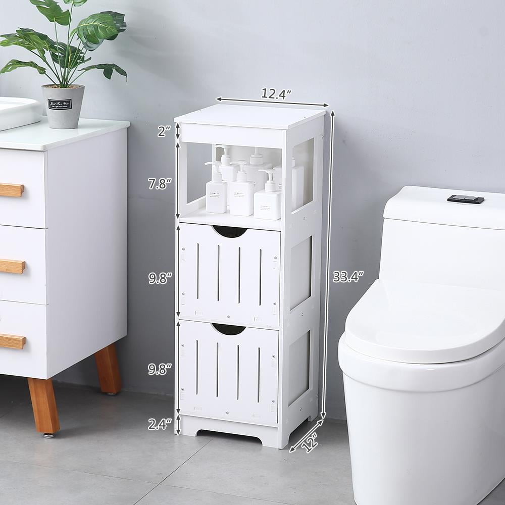 Ktaxon Bathroom Cabinet 2 Drawers Free Standing Floor Cabinet Slim Bath Cabinet Overlaid Drawers Sleek Clean Storage For Hygiene Items Toiletries Medications Walmart Com Walmart Com