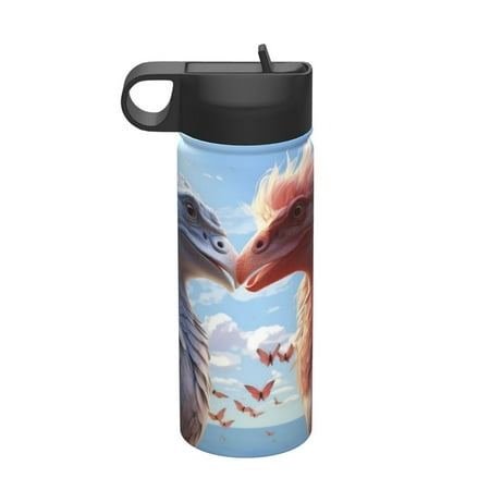 

Picia Red And White Bird Couple Pattern 18oz Sports Insulated Kettle With Straw Insulated Water Bottle For Running Hiking Cycling Climbing Men S Woman Insulated Water Bottle
