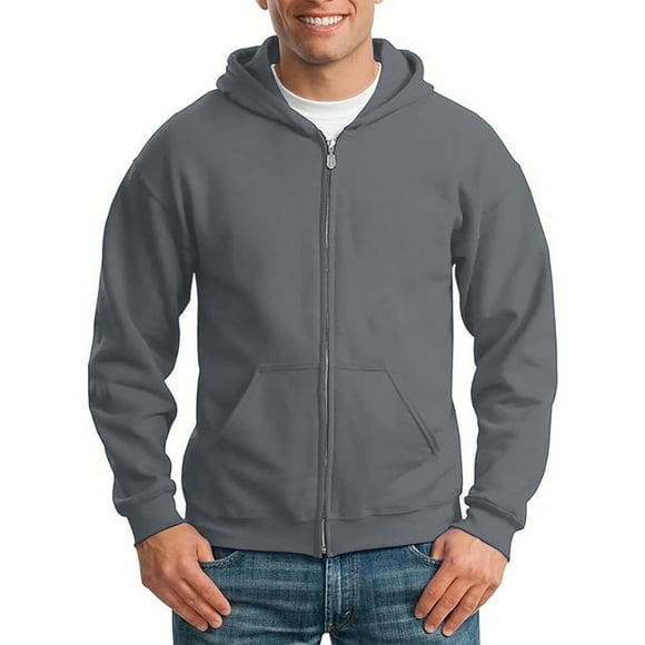 Ediodpoh Mens Zip up Hoodie Long Sleeve Full Zip Hooded Sweatshirt Pullover with Pocket Mens Sweatshirts Gray XXXL
