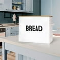 thumbnail image 4 of Granrosi 10" Tall Metal Bread Box Storage Container with Bamboo Lid, White, 4 of 7