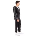 thumbnail image 4 of X-2 Men's Athletic Hooded Tracksuit 2 Piece Full Zip Sweatsuit Set, Black, Size Small, 4 of 5