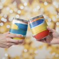 thumbnail image 2 of 12oz Stemless Wine Tumblers Colorful and Grey Abstract Art Artwork Vacuum Insulated Stainless Steel Travel Tumbler Cups Mug with Lid and Straw for Champaign,Cocktail,Beer with Cleaning Brush, 2 of 5