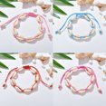 thumbnail image 2 of Women Hand Knitting Shell Charm Bracelet Beaded Chain Bangle Jewelry Accessory, 2 of 8