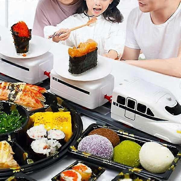 Sushi Train Rotary Sushi Toy Track Conveyor Belt Rotating Table Kids Food Train Set Diy Sushi