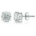 thumbnail image 2 of Lab Grown Diamond Stud Earrings in 14k White Gold Round (2 cttw, G-H, VS1-VS2) 4-Prong Basket, Push Back by Diamond Wish, 2 of 3