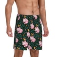 thumbnail image 2 of Fuzoiu Pink Sleeping Fox Print Pajama Shorts for Men, Men's Pajama Bottoms,Mens Lounge Sleepwear,Pajama Pants with Pocket-Large, 2 of 6